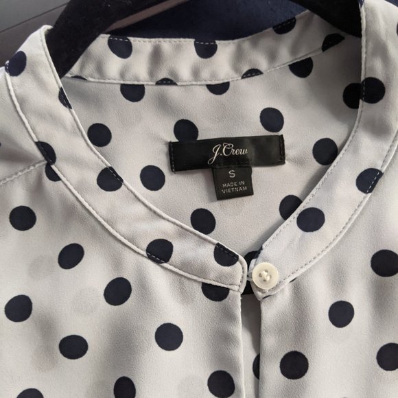 J. Crew Tops - Drapey cap-sleeve top in polka dot
